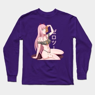 Zero Two eating a honey jam by angel.fanart Long Sleeve T-Shirt